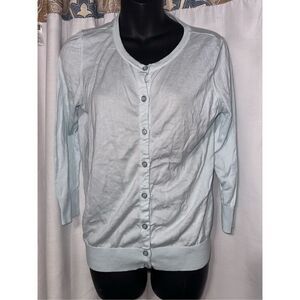 EXCELLENT CONDITION NEW Alex Marie blue Sweater Button Front Long Sleeve Sz-smal